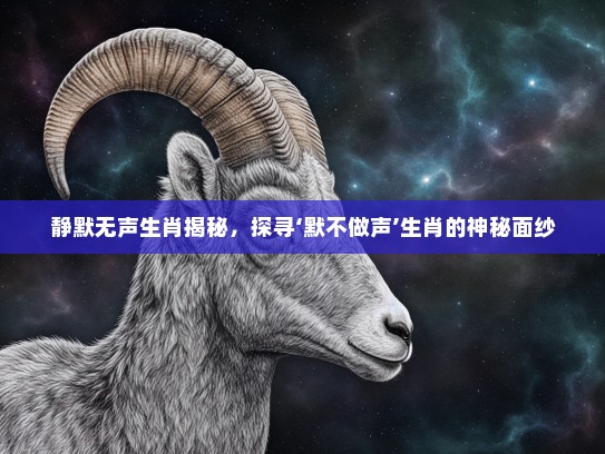 静默无声生肖揭秘,探寻‘默不做声’生肖的神秘面纱 静默无声生肖揭秘,探寻‘默不做声’生肖的神秘面纱