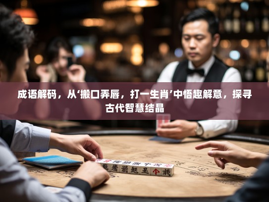 成语解码,从‘搬口弄唇,打一生肖’中悟趣解意,探寻古代智慧结晶 成语解码,从‘搬口弄唇,打一生肖’中悟趣解意,探寻古代智慧结晶